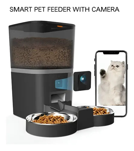 Comedero Smart con Cámara 6 Litros - 2 platos