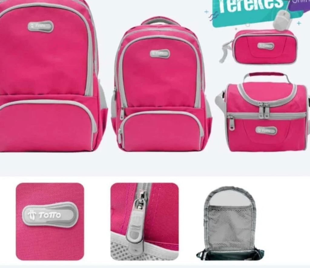 Set 4 piezas totto mochila escolar