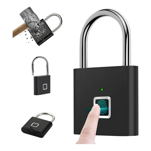 Candado Con Huella Digital Usb Recargable Seguro Biometrico