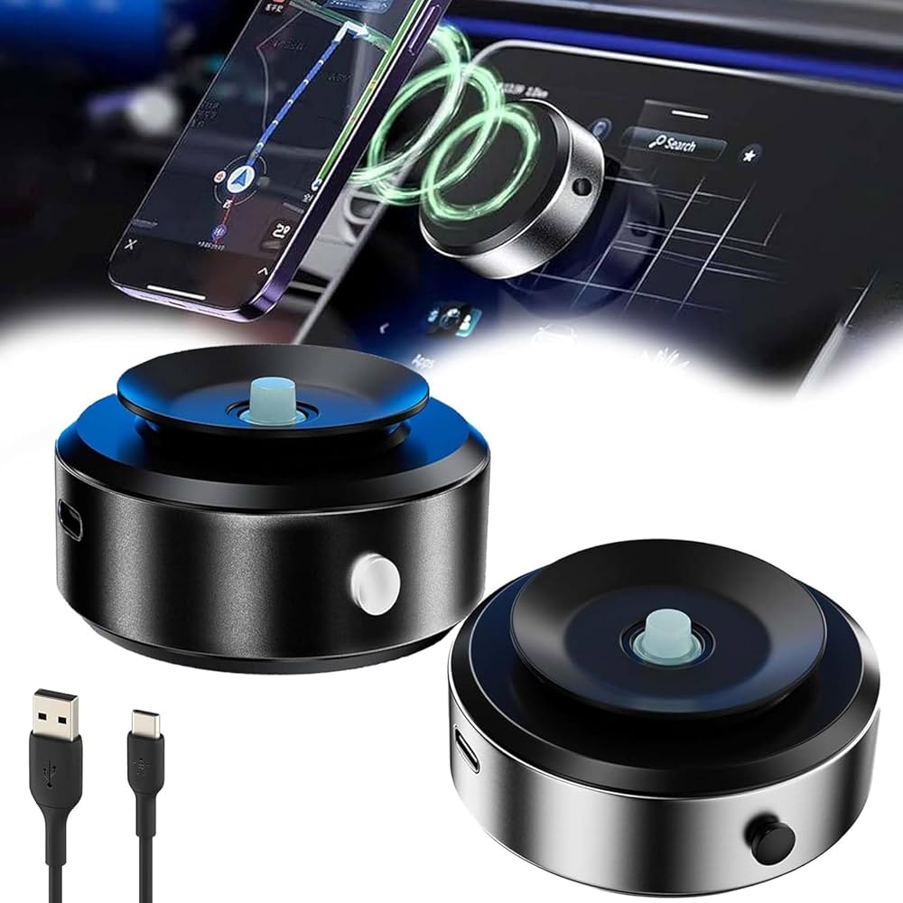 Soporte inteligente para teléfono móvil para coche Tecnología magnética negra 360 Rotación Fuerte succión Soporte para teléfono para coche