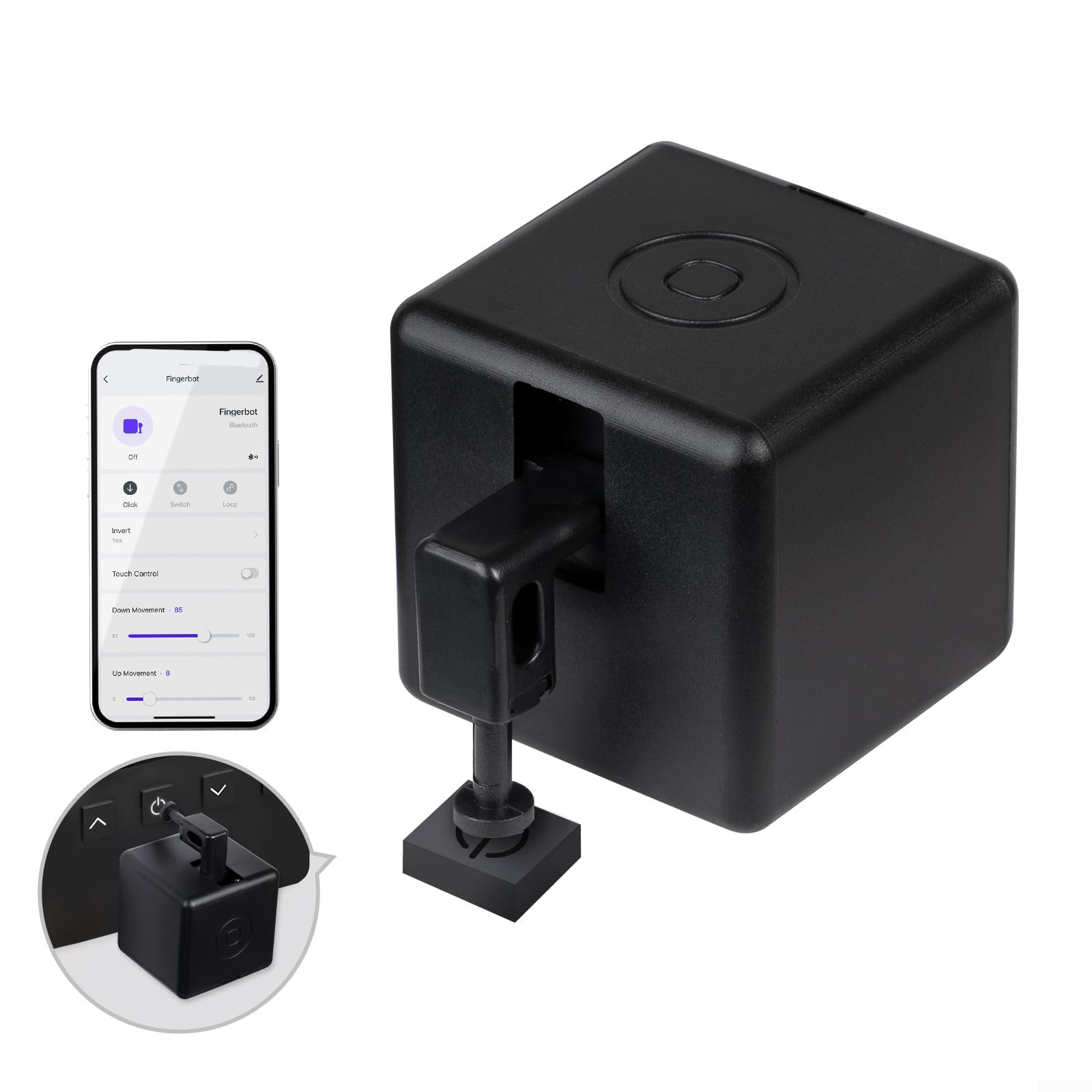 Pulsador Bluetooth* (DedoBot) para botones NEGRO