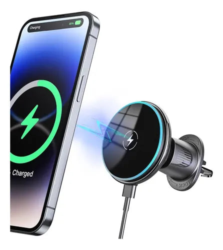 Soporte magnético para celular con carga inalámbrica