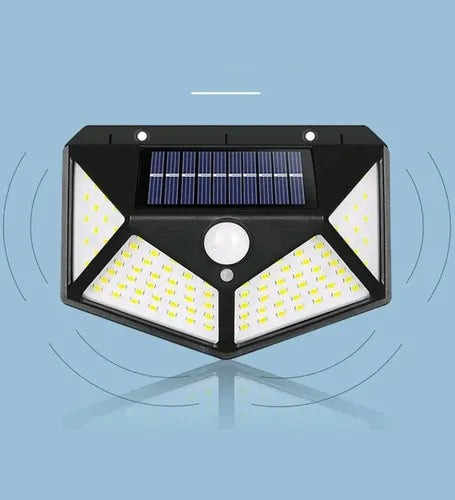 Lámpara solar con sensor de presencia de 20 W, baliza de 100 LED