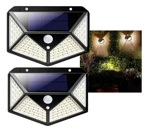 Lámpara solar con sensor de presencia de 20 W, baliza de 100 LED